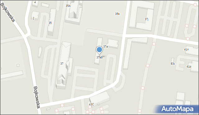 Gliwice, Bojkowska, 37ab, mapa Gliwic