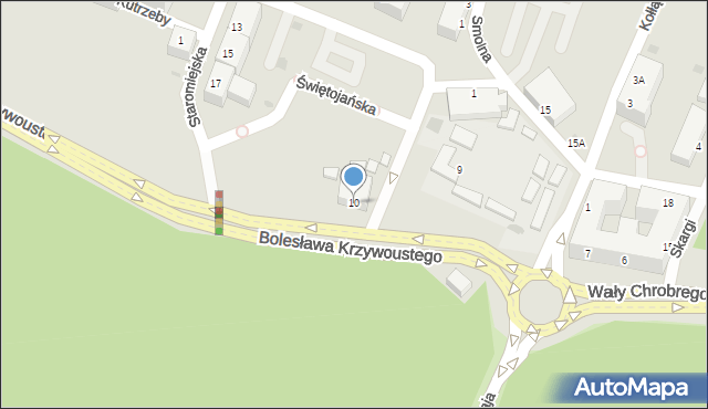 Głogów, Bolesława Krzywoustego, 10, mapa Głogów