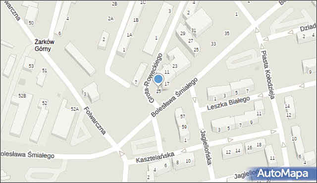 Głogów, Bolesława Śmiałego, 15, mapa Głogów