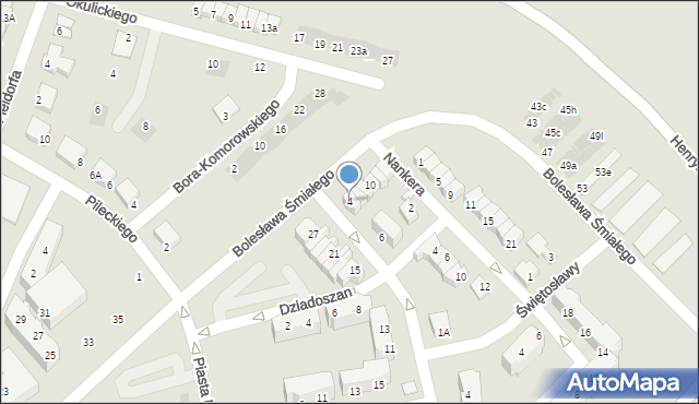 Głogów, Bolesława Śmiałego, 4, mapa Głogów