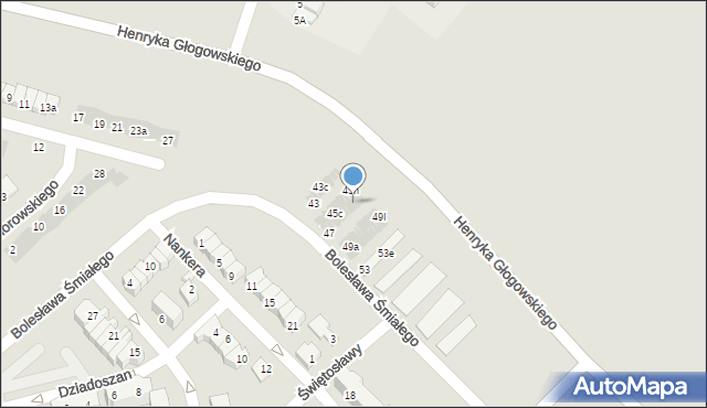Głogów, Bolesława Śmiałego, 47g, mapa Głogów