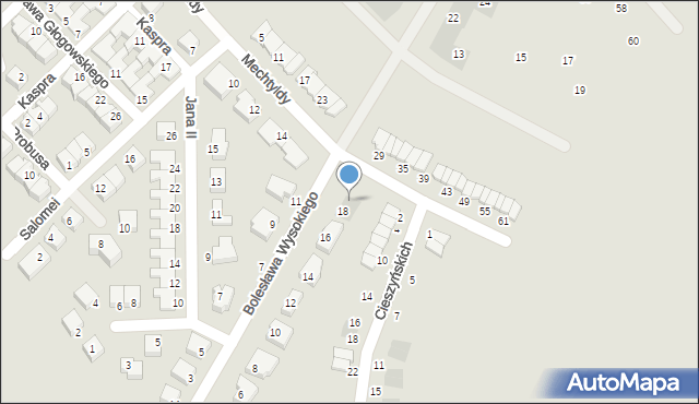 Głogów, Bolesława Wysokiego, 20, mapa Głogów