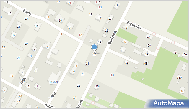 Głosków, Borkowa, 16, mapa Głosków