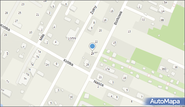 Głosków, Borkowa, 24, mapa Głosków