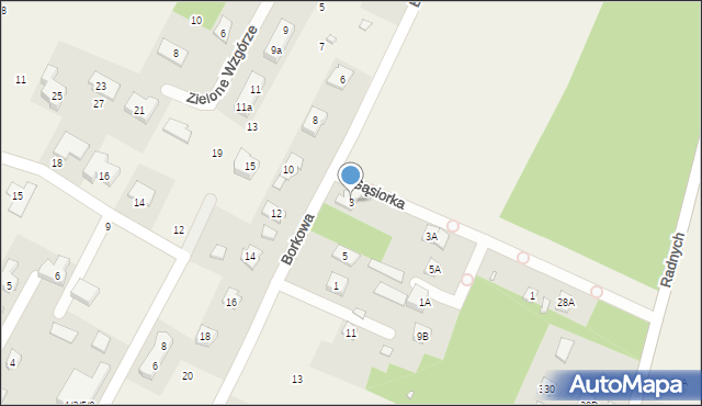 Głosków, Borkowa, 3, mapa Głosków