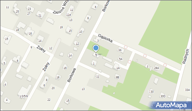 Głosków, Borkowa, 5, mapa Głosków