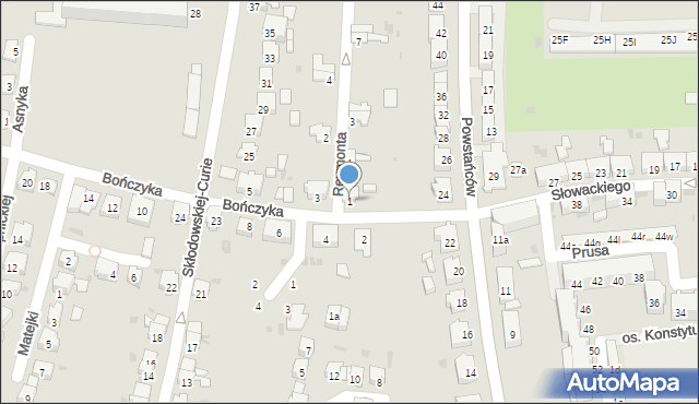 Głubczyce, Bończyka Norberta, 1, mapa Głubczyce