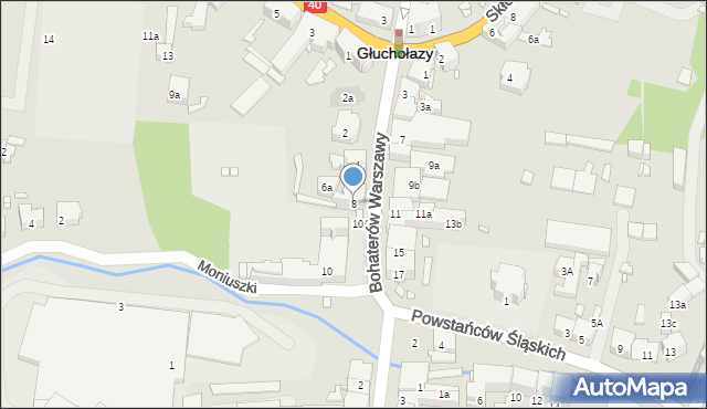 Głuchołazy, Bohaterów Warszawy, 8, mapa Głuchołazy