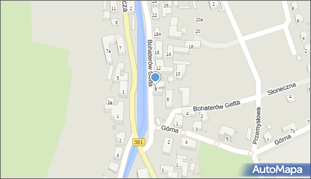 Głuszyca, Bohaterów Getta, 8, mapa Głuszyca