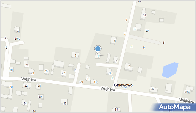 Gniewowo, Boczna, 1, mapa Gniewowo