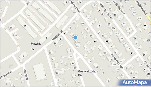 Gniezno, Bohaterów Westerplatte, 20a, mapa Gniezna