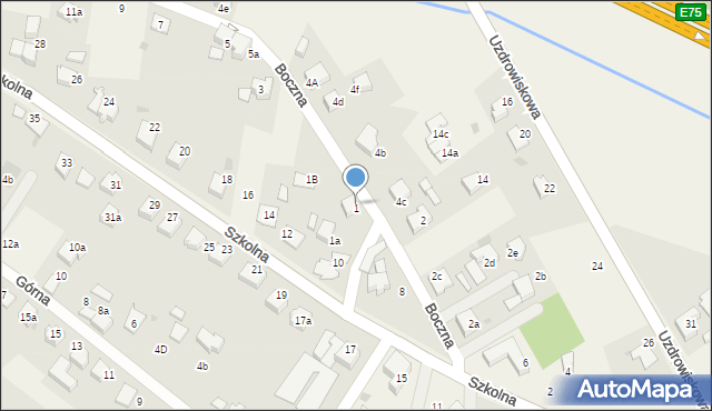 Goczałkowice-Zdrój, Boczna, 1, mapa Goczałkowice-Zdrój