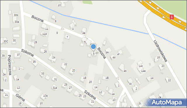 Goczałkowice-Zdrój, Boczna, 3, mapa Goczałkowice-Zdrój