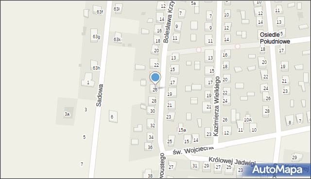 Gorzkowice, Bolesława Krzywoustego, 26, mapa Gorzkowice