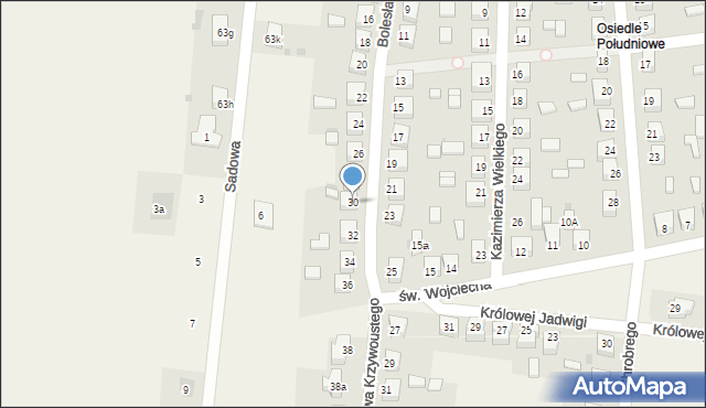 Gorzkowice, Bolesława Krzywoustego, 30, mapa Gorzkowice