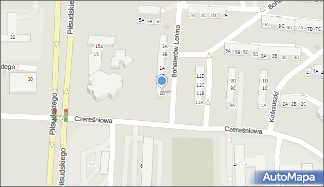 Gorzów Wielkopolski, Bohaterów Lenino, 1D, mapa Gorzów Wielkopolski