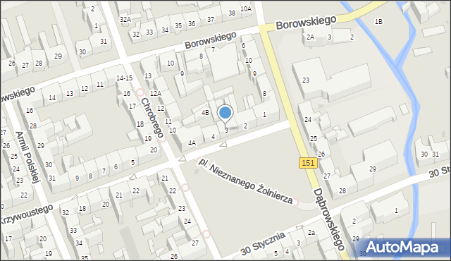 Gorzów Wielkopolski, Bolesława Krzywoustego, 3, mapa Gorzów Wielkopolski