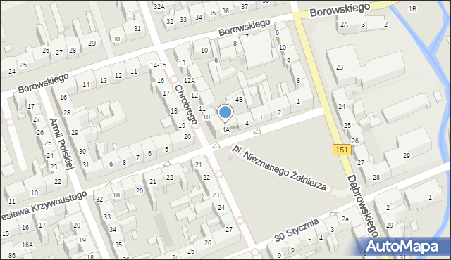 Gorzów Wielkopolski, Bolesława Krzywoustego, 4A, mapa Gorzów Wielkopolski