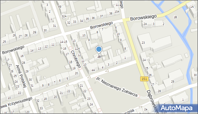 Gorzów Wielkopolski, Bolesława Krzywoustego, 4B, mapa Gorzów Wielkopolski