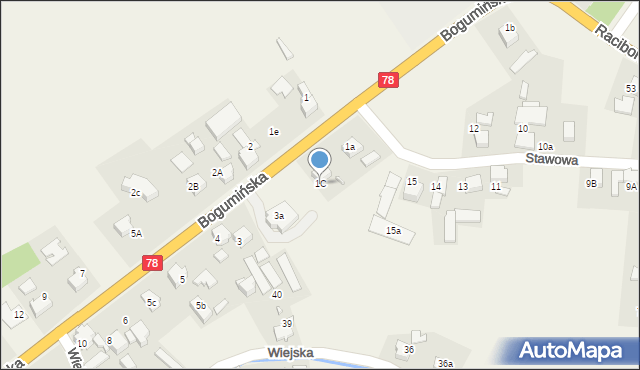 Gorzyce, Bogumińska, 1C, mapa Gorzyce