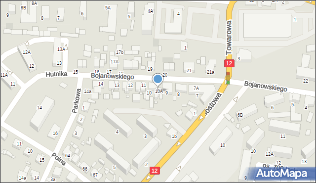 Gostyń, Bojanowskiego Edmunda, 10A, mapa Gostyń