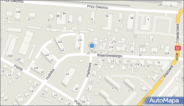 Gostyń, Bojanowskiego Edmunda, 15a, mapa Gostyń