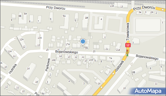 Gostyń, Bojanowskiego Edmunda, 19a, mapa Gostyń