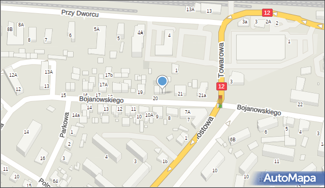 Gostyń, Bojanowskiego Edmunda, 20A, mapa Gostyń