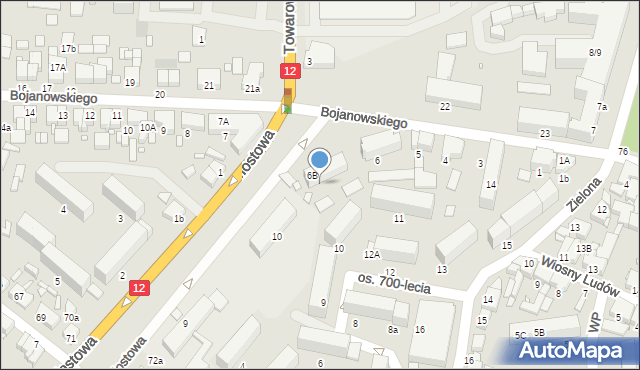 Gostyń, Bojanowskiego Edmunda, 6a, mapa Gostyń
