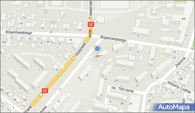 Gostyń, Bojanowskiego Edmunda, 6B, mapa Gostyń