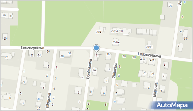 Grabówka, Borówkowa, 1, mapa Grabówka