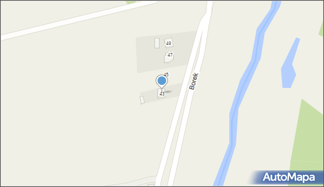 Grębów, Borek, 43, mapa Grębów