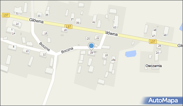 Grochowo, Boczna, 14, mapa Grochowo