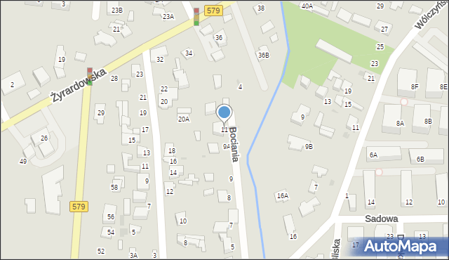 Grodzisk Mazowiecki, Bociania, 11, mapa Grodzisk Mazowiecki