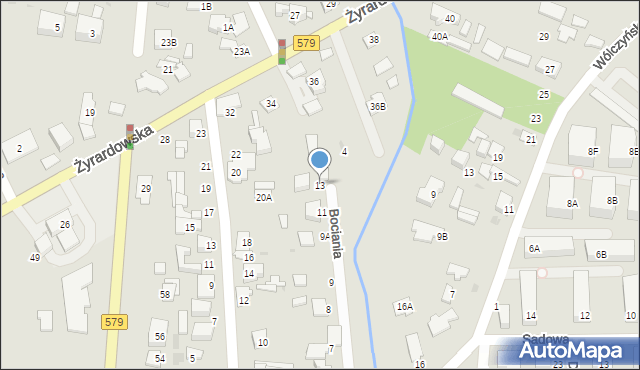 Grodzisk Mazowiecki, Bociania, 13, mapa Grodzisk Mazowiecki