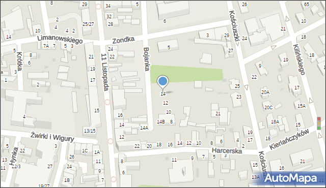 Grodzisk Mazowiecki, Bojanka M., ks., 14, mapa Grodzisk Mazowiecki