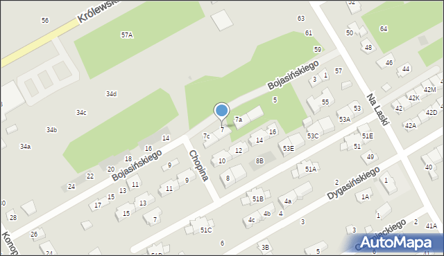 Grodzisk Mazowiecki, Bojasińskiego M., dr., 7b, mapa Grodzisk Mazowiecki