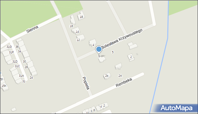 Grodzisk Mazowiecki, Bolesława Krzywoustego, 7, mapa Grodzisk Mazowiecki
