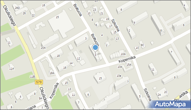 Grodzisk Mazowiecki, Bołtucia Mikołaja, gen., 1, mapa Grodzisk Mazowiecki