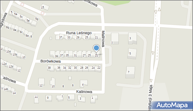 Grudziądz, Borówkowa, 21, mapa Grudziądza