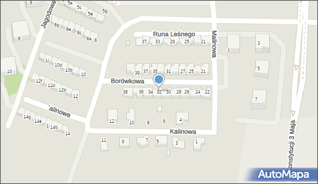Grudziądz, Borówkowa, 32, mapa Grudziądza