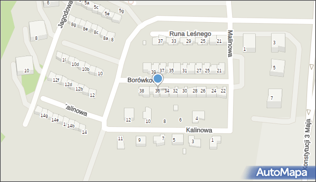 Grudziądz, Borówkowa, 36, mapa Grudziądza