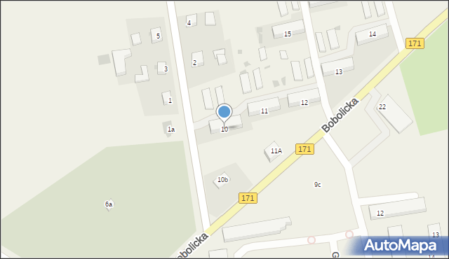 Grzmiąca, Bobolicka, 10, mapa Grzmiąca