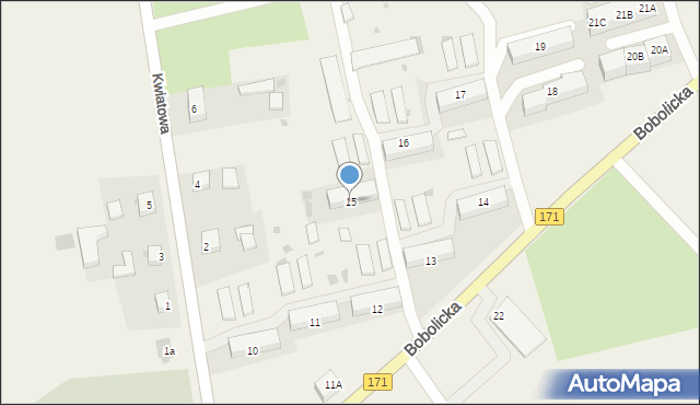 Grzmiąca, Bobolicka, 15, mapa Grzmiąca