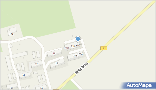 Grzmiąca, Bobolicka, 21A, mapa Grzmiąca