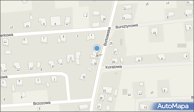 Grzybowo, Borkowska, 28, mapa Grzybowo