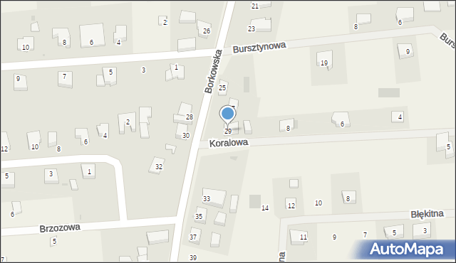 Grzybowo, Borkowska, 29, mapa Grzybowo