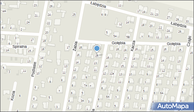 Hajnówka, Bociania, 15, mapa Hajnówka