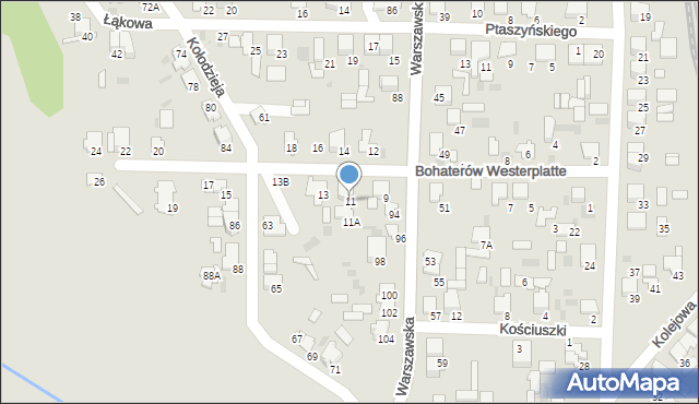 Hajnówka, Bohaterów Westerplatte, 11, mapa Hajnówka