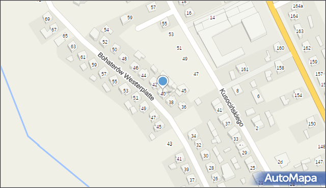 Hanulin, Bohaterów Westerplatte, 40, mapa Hanulin